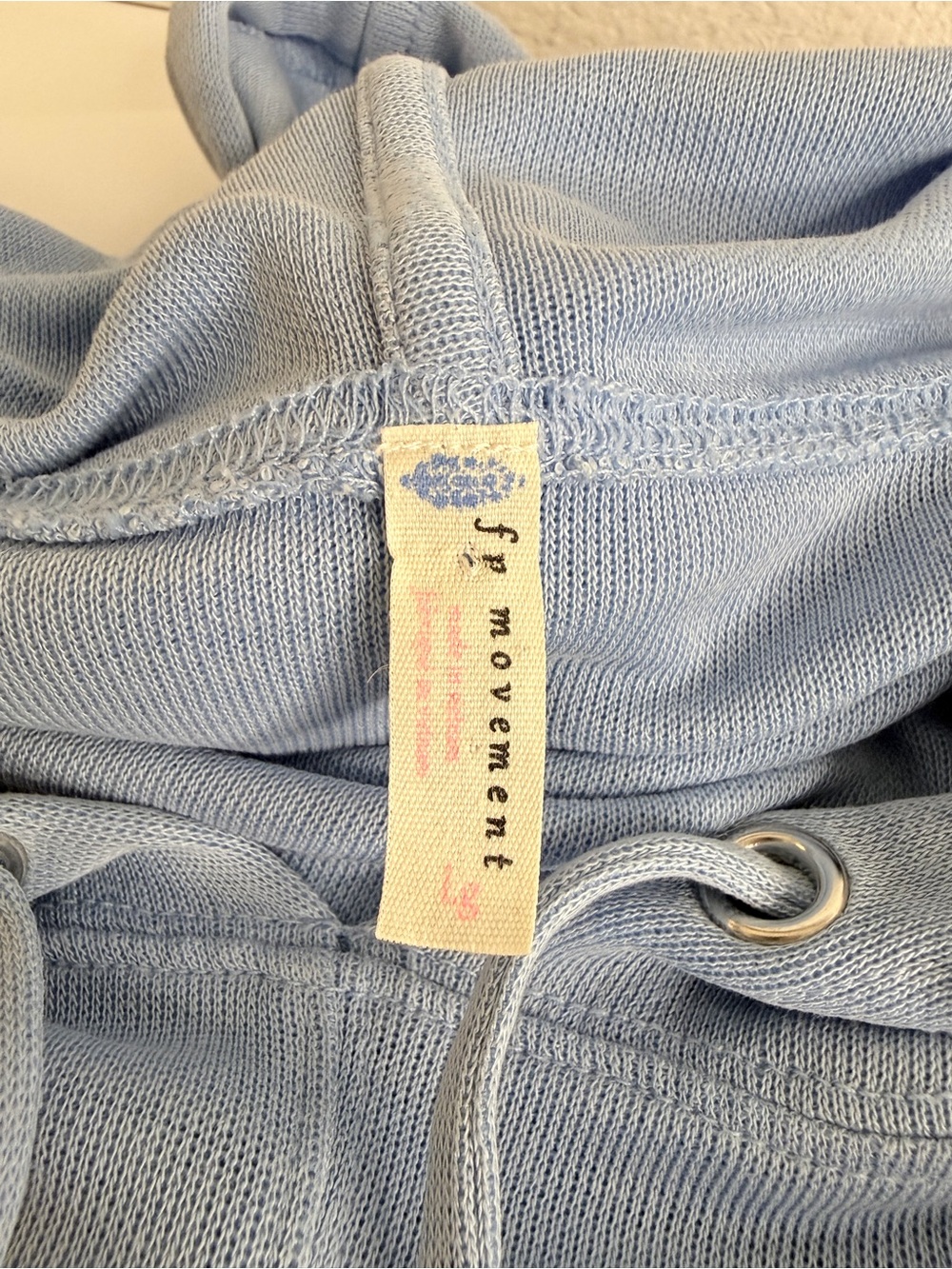 FP Movement Back Into It Hoodie Harbor Blue Size Large Open Back Free People - Picture 2 of 13